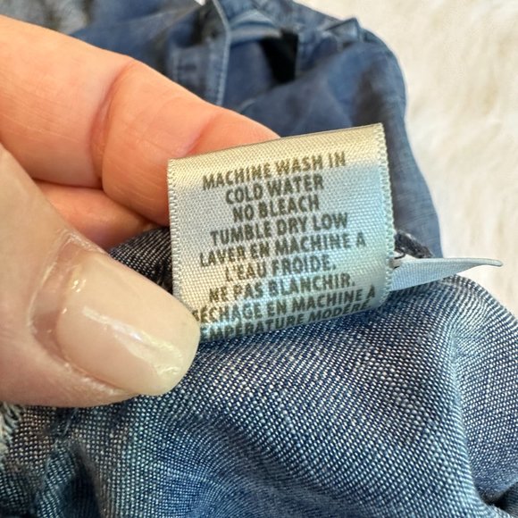 cloth & stone Anthro Buttoned Shirt Denim Chambray Boho Western XS #B2030-549 - Picture 10 of 10